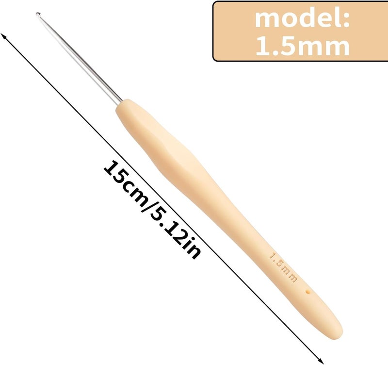 Gerute Small Size Crochet Hook Lace Crochet Needle, 1.5mm Crochet Hook, Ergonomic Crochet Hooks，Embroidery Thread Knitting Weaving Tool (1.5 mm) - Image 2